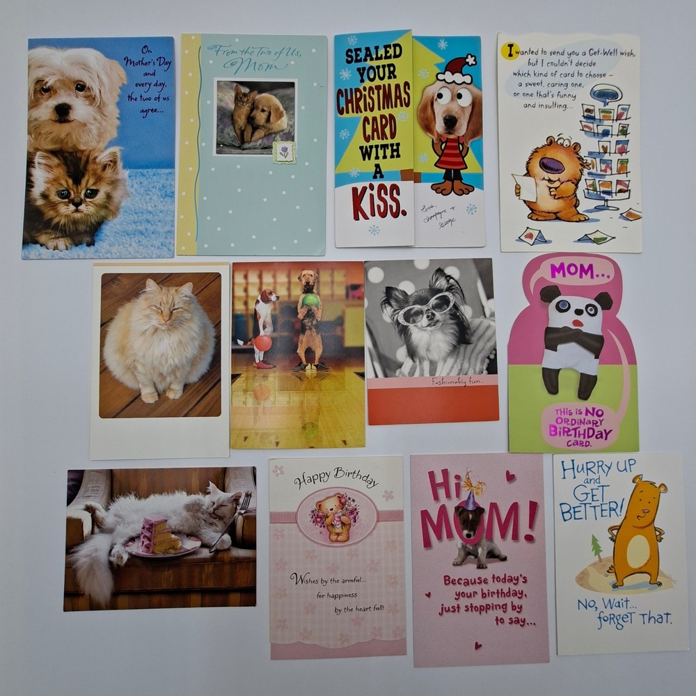 Lot of 55 Used Greeting Cards Ephemera Christmas Birthday Junk Journal Mixed Art - Picture 2 of 7